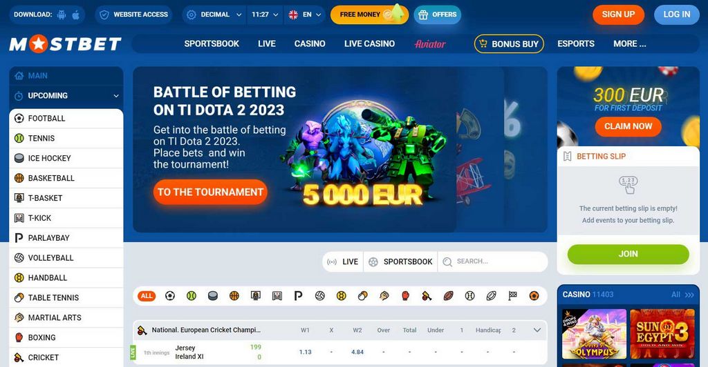 قم بالتسجيل في موقع الإنترنت الرسمي MostBet